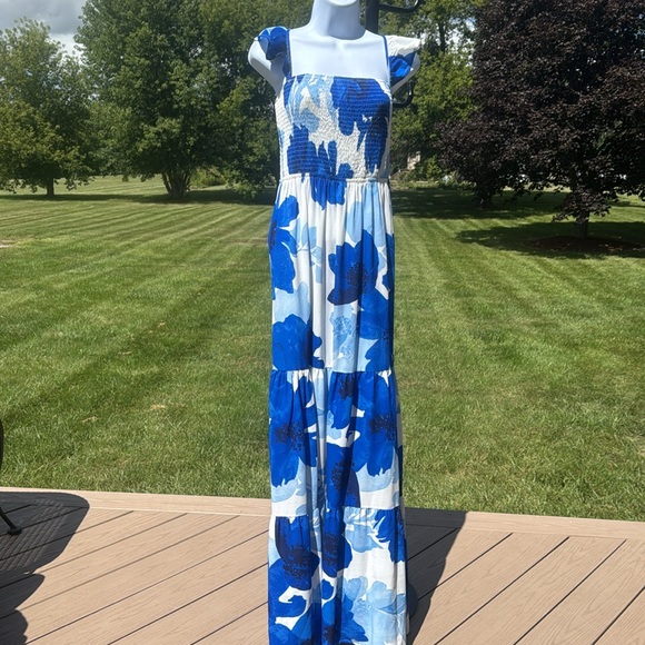Flying Tomato Elegant Blue Floral Maxi Dress - Picture 1 of 5